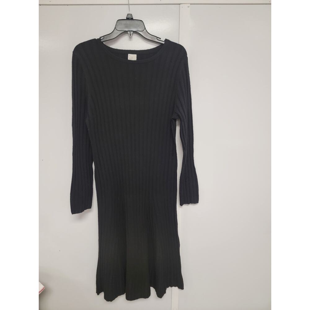 NEW A New Day Black Fitted Maxi Sweater Dress Sz L  0132